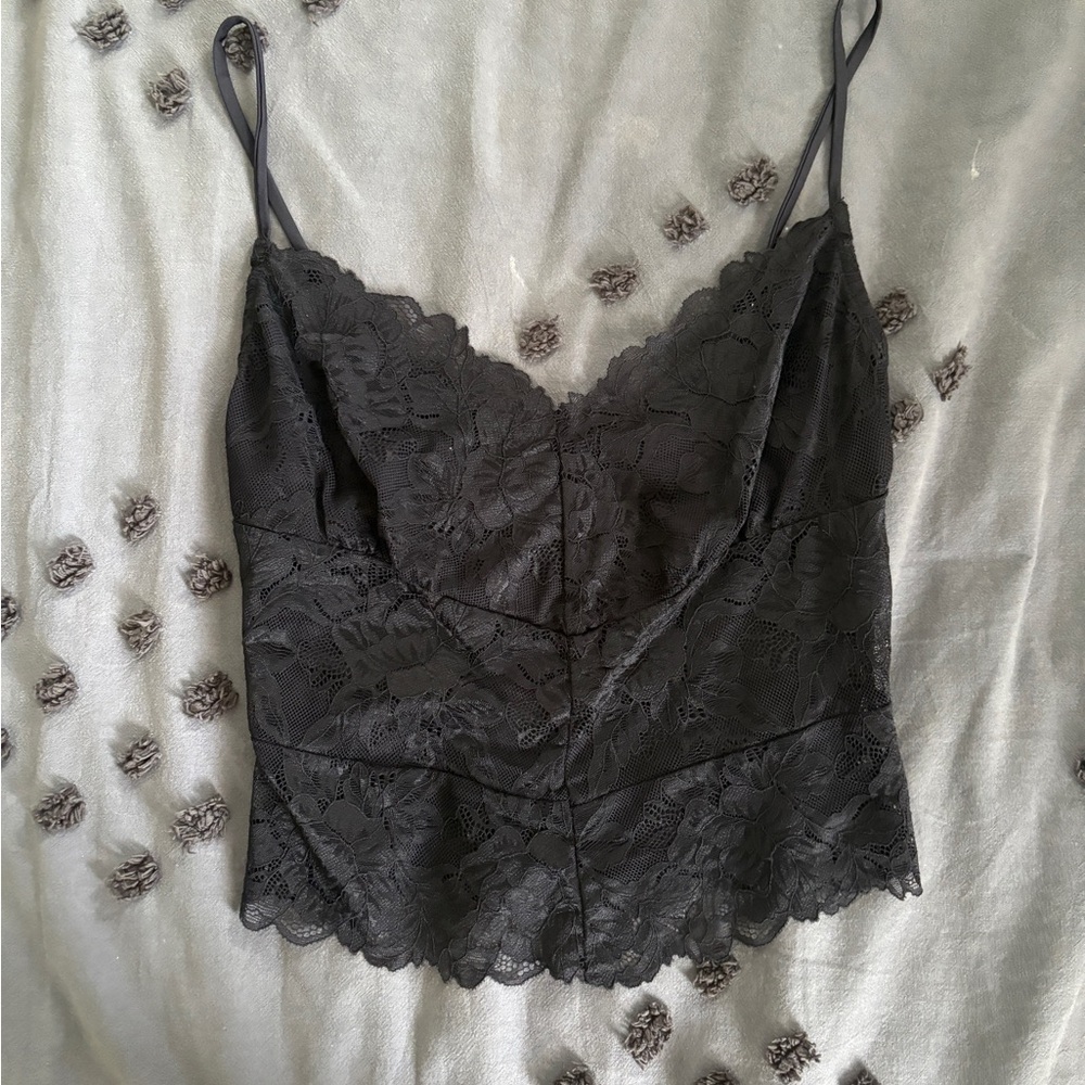 Free People black lace tank top